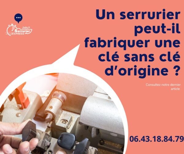 Un serrurier peut-il fabriquer une clé sans clé d’origine Un serrurier peut-il fabriquer une clé sans clé d’origine ? Serrurier express H24 dépanneur mulhouse, belfort Colmar 24h/7 contact@serrurierexpressh24.fr ou au 0643188479. serrurier belfort.serrurier mulhouse.serrurier colmar.