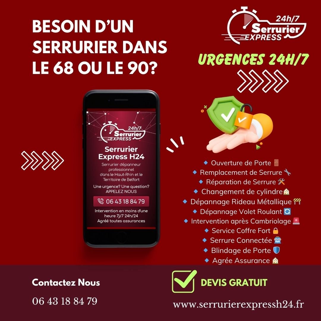 serrurier Belfort, serrurier a proximite, serrurier autour de moi ,serrurier 68 ou serrurier 90 pour ouverture de porte, problème de serrure de porte. serrurerie 90
