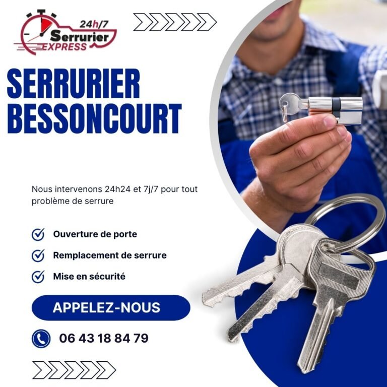 Serrurier Bessoncourt. Dépannage serrurerie porte bloquée, clé coincée clé cassée dans la serrure intervention 24h24 serrurier express H24 au 0643188479