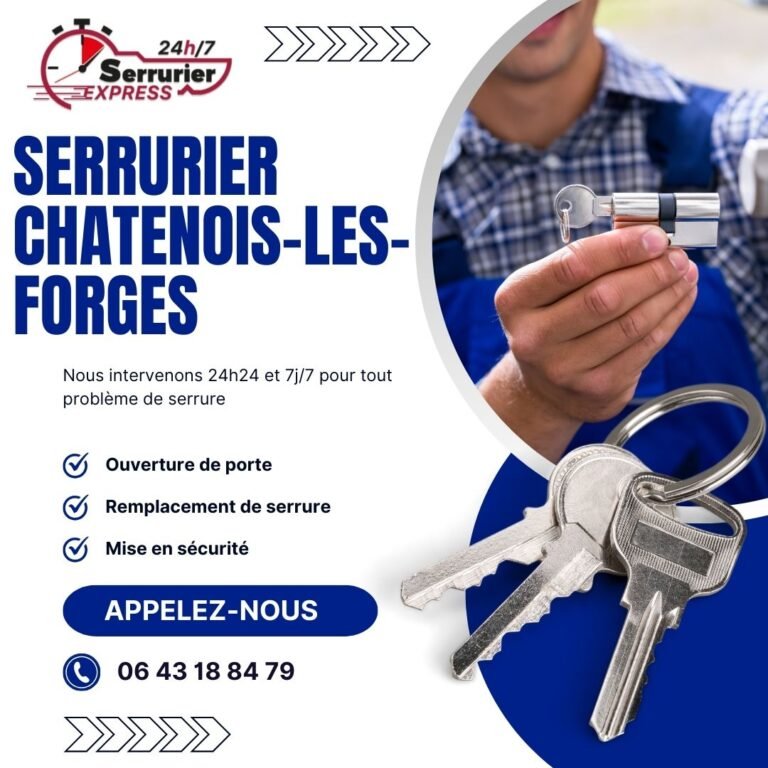 Serrurier Châtenois-les-forges dépannage serrurerie porte bloquée, clé coincée clé cassée dans la serrure intervention 24h24 serrurier express H24 au 0643188479