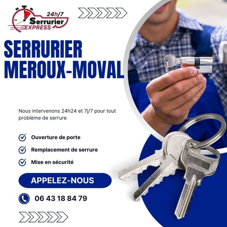 Serrurier Meroux-Moval. Dépannage serrurerie porte bloquée, clé coincée clé cassée dans la serrure intervention 24h24 serrurier express H24 au 0643188479