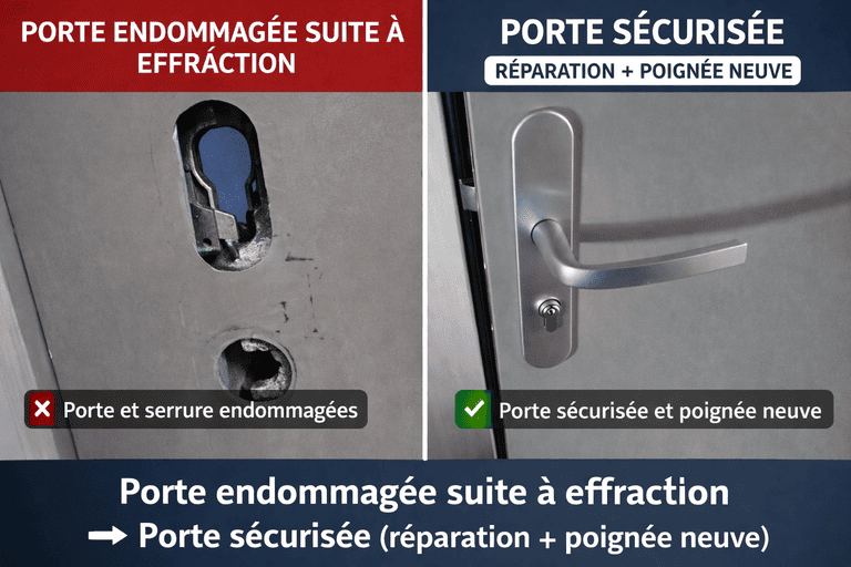 Réparation de porte après effraction à Belfort – installation poignée et sécurisation