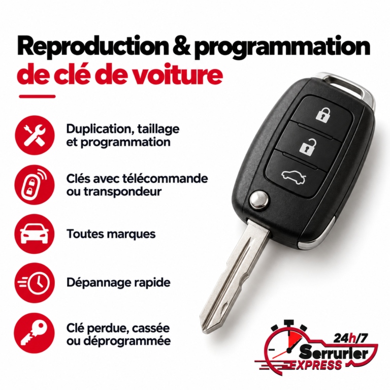 reproduction et programmation clé de voiture